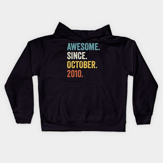 Awesome Since October 2010 11th Birthday Kids Hoodie by tobzz